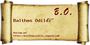 Balthes Odiló névjegykártya
